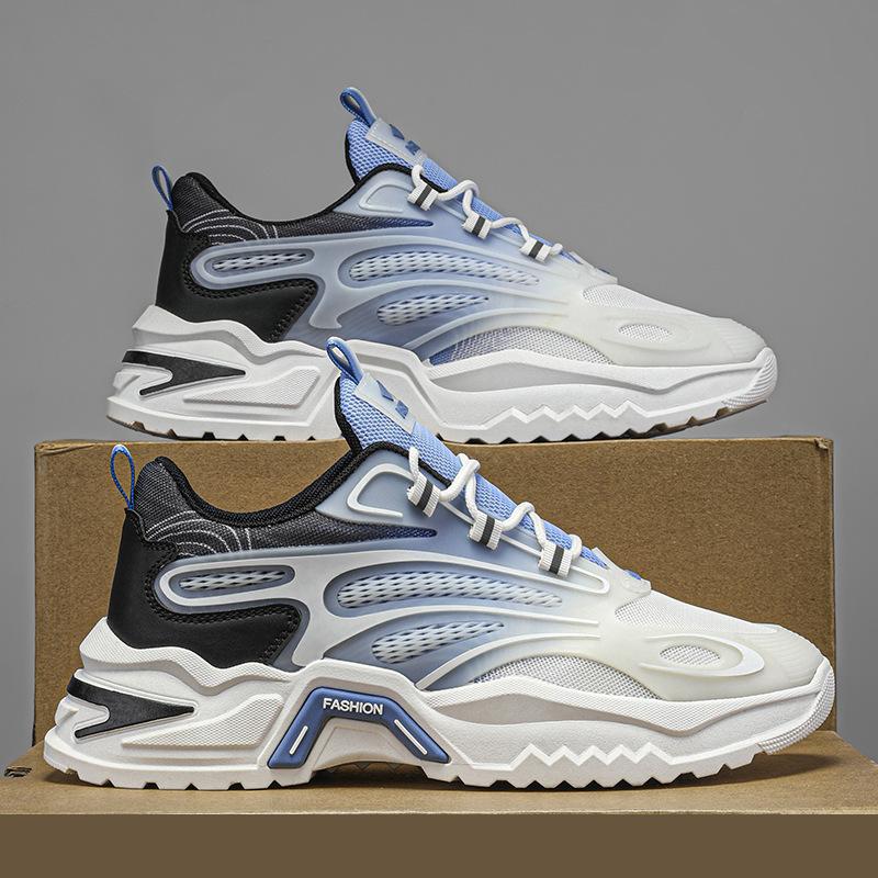 

Весна 2025 новая спортивная обувь мужская дышащая повседневная корейская версия сетка тренд толстая подошва молодежная универсальная для бега 39