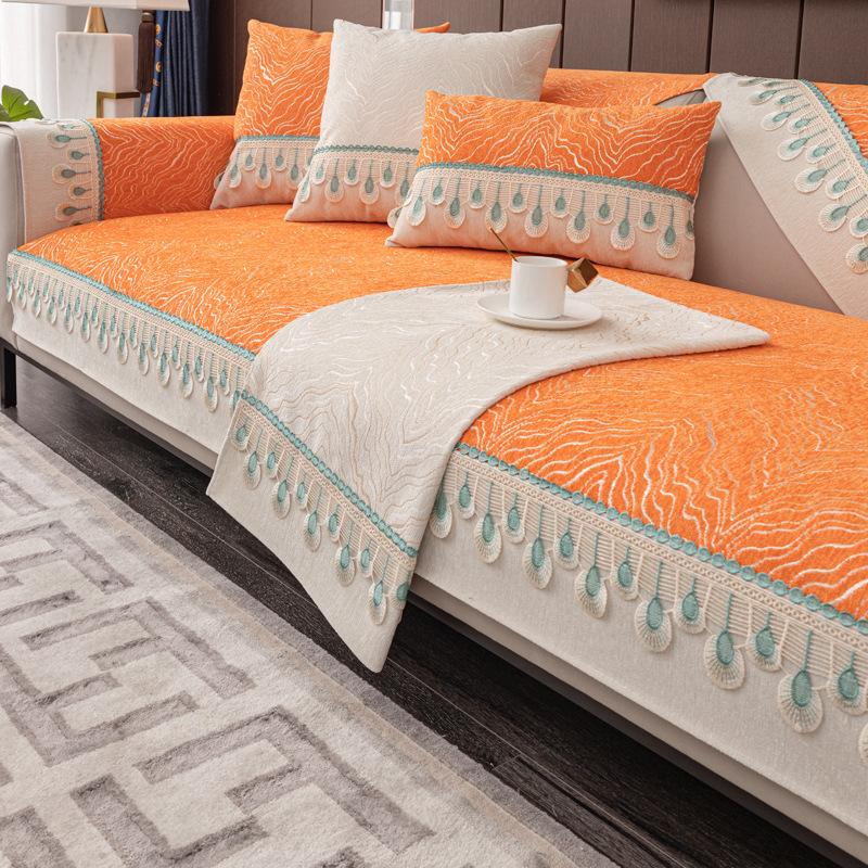 

Доступный роскошный стиль, современная высококачественная кожаная подушка для дивана, высококачественная ткань Four Seasons, нескользящий чехол, полотенце 70*70cm