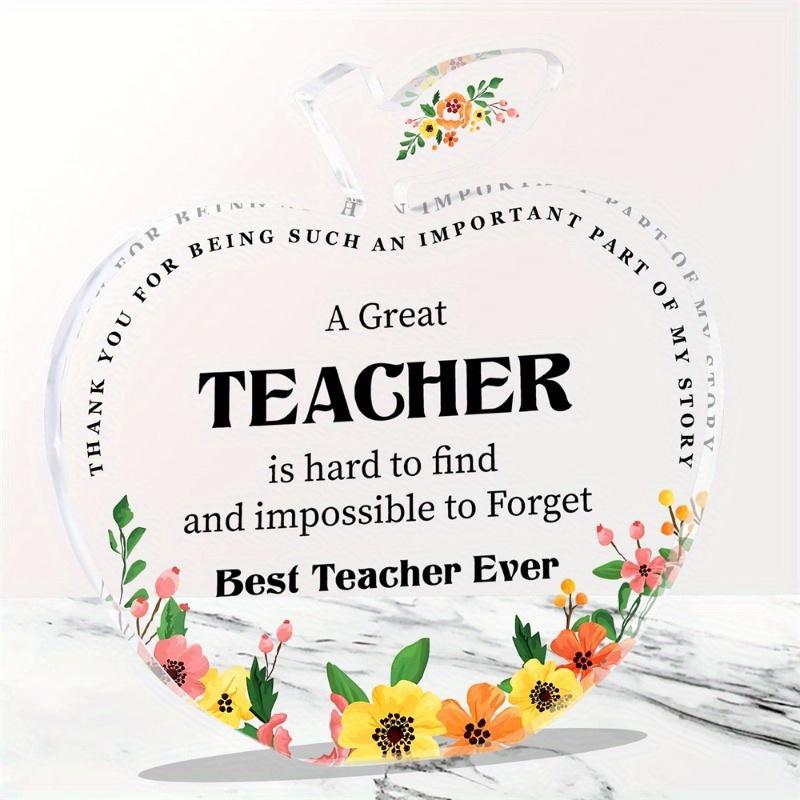 Teacher Appreciation Acrylic Sign. Thank You Gift for Birthdays, Graduation or Retirement.