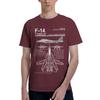 F14 Tomcat Naval Fighter Jet Diagram 100 Cotton Casual Breathable Confortable Men Top Football Shirts 2025 Men Clothes