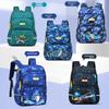 Kids School Backpack Cartoon Dinosaur Oxford Fabric Lightweight Dual Shoulder For Elementary Students
