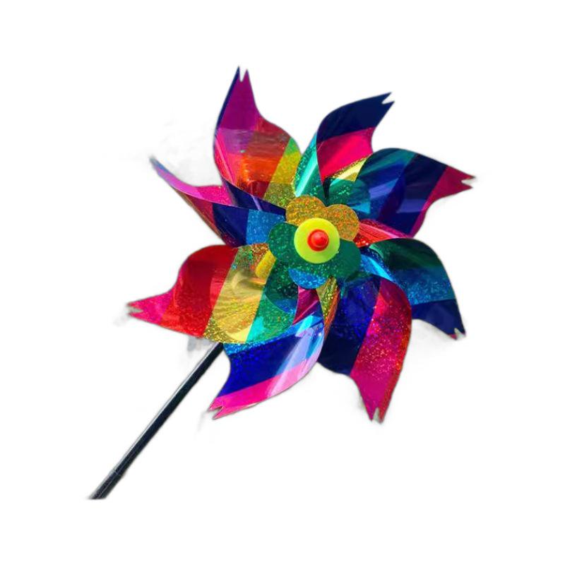 

Красочный лазерный ветряк, отпугивающий птиц: Большая восьмиугольная ветряная мельница для украшения парка и детской площадки 8-Blade 24cm