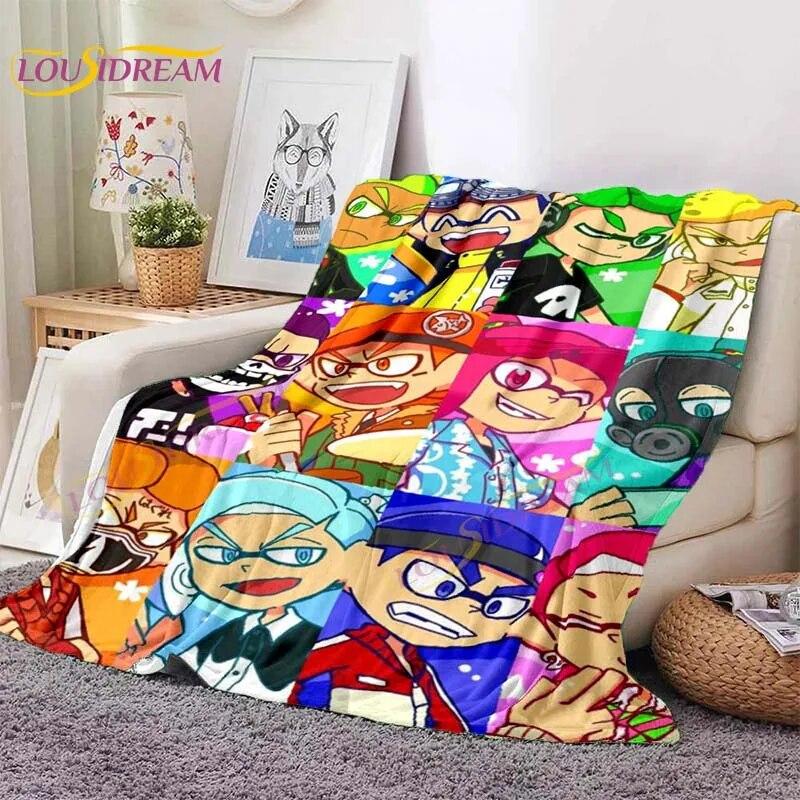 3D Cute Shooting Game Flannel Blanket Throw Blanket for Living Room Bedroom Bed Sofa Picnic Cover Blanket Kids Room Home Decor