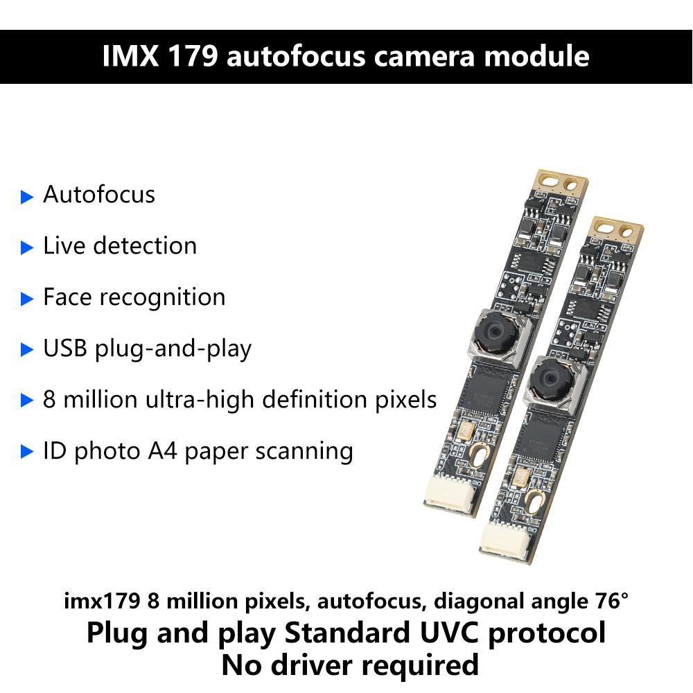 8MP IMX179 USB Camera Module Board For Laptop PC Computer 2592x1944 Resolution Autofocus Webcam Module with 1M Usb Adapter Cable