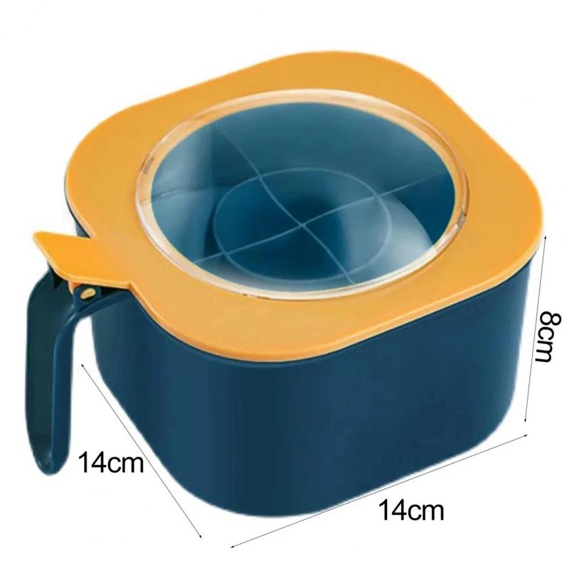 1 ensemble de boîtes d'assaisonnement hermétiques de grande capacité avec cuillères à poignée, pot à épices multi-grilles 4 en 1, récipient de stockage de condiments de cuisine