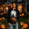 Men's Long Sleeve Button Down Halloween Print Shirt