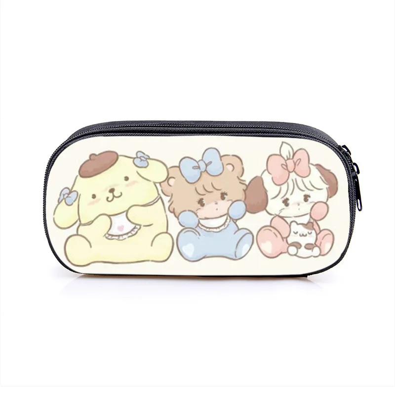Mikko Pencil Bag Anime Pencil Cases Canvas Kawaii Stationery Box Children's Office Student School Supplies Stationary