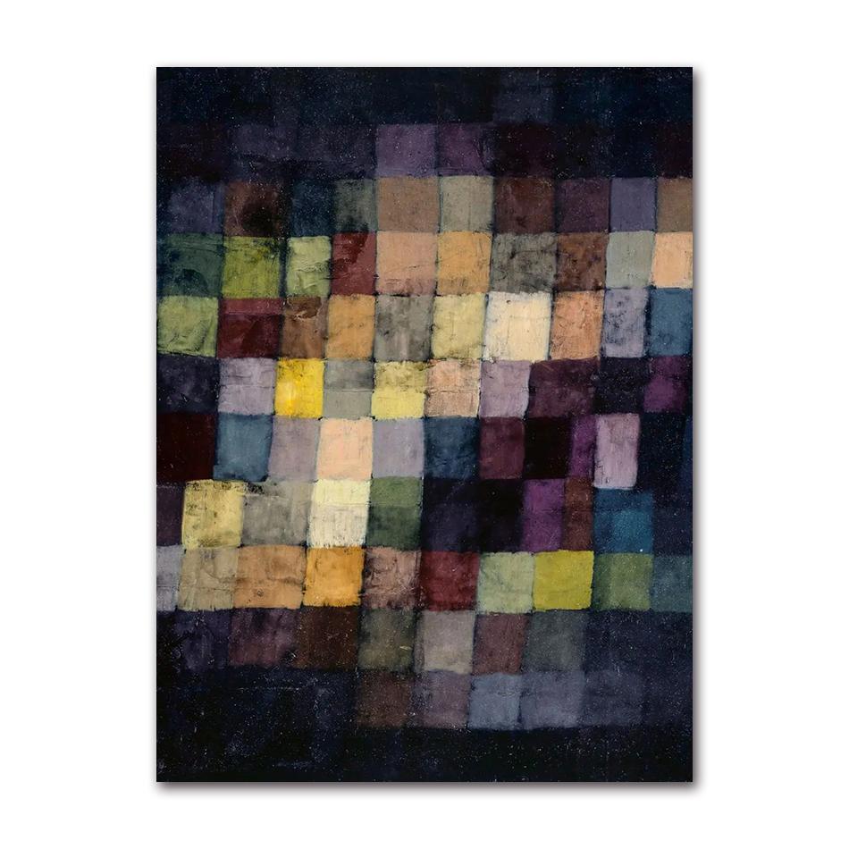 Paul Klee Classic Abstract Style Posters Modern Decoration Watercolor Painting Exhibition Canvas Prints Wall Art Pictures Decor 21X30CMNo Framed