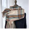 Plaid Scarf Women's Winter New Imitation Cashmere Fringed Shawl Retro Scarf Autumn And Winter Colorful Plaid Scarf, Fashion Warm Plaid Scarf for Women
