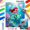 Digital Oil Painting Diy Oil Painting Mermaid Ocean Underwater Coral Fish Hand Painting Living Room Bedroom Decoration Painting
