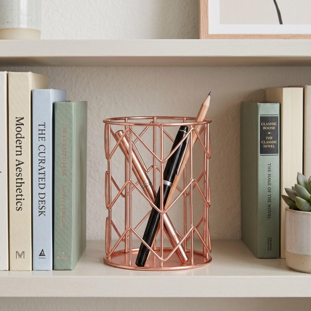 Metal Multifunctional Desktop Organizer Basket Office Desk Stationery Finishing Storage
