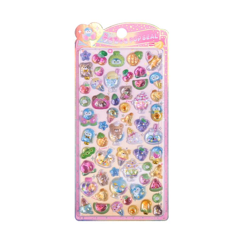 Popular 3D Animal Cartoon Crystal Stickers for Kids' Phone Cases