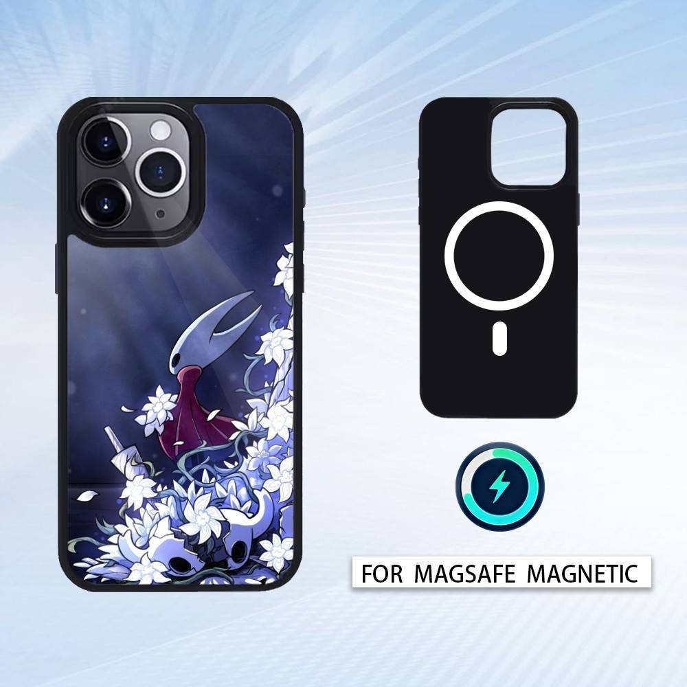 Game H-Hollow K-Knight Phone Case Magnetic For iPhone17 16 15 14 13 12 Pro Max For Magsafe Wireless Charging Cover