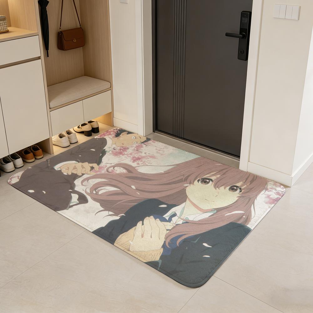 

anime A-A Silent Voice Floor Mat Flannel Door Mat Non-Slip Absorbent Washable Indoor Home Rug 40x60cm