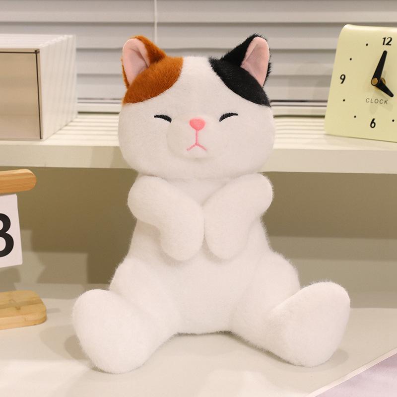 Cartoon Calico Cat Plush Pendant - Cute Orange Cat Doll Toy Gift for Girls 35cm