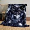 Snowy Wolf with Fiery Eyes for All Seasons Blanket Lunch Break Throw Gift