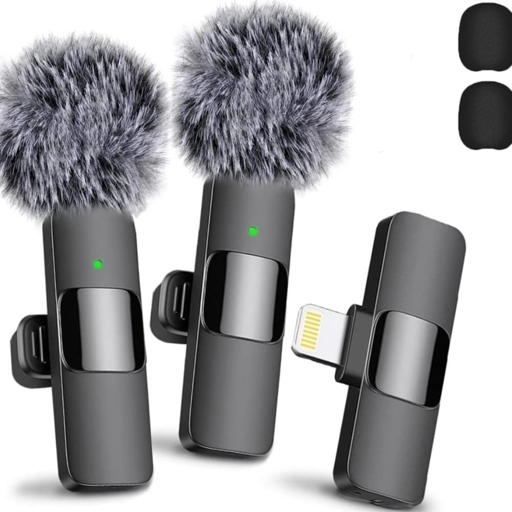

Wireless lavalier microphone with iPhone interface, compatible with iPhone and iPad чёрный