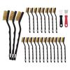 22Pcs/Set Wire Brush Ergonomic Handle Stainless Steel Bristle Brush Rust Removal Cleaning Metal Parts Cleaning Tool