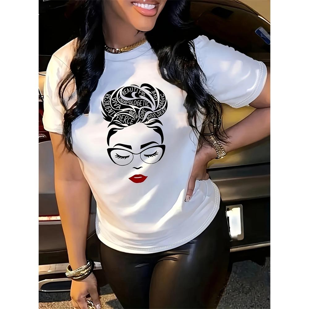 Ladies Casual Short Sleeve Top Heart Printed Ladies Cute Style Short Sleeve T Shirt Summer Home Short Sleeve Ladies T Shirt Tees