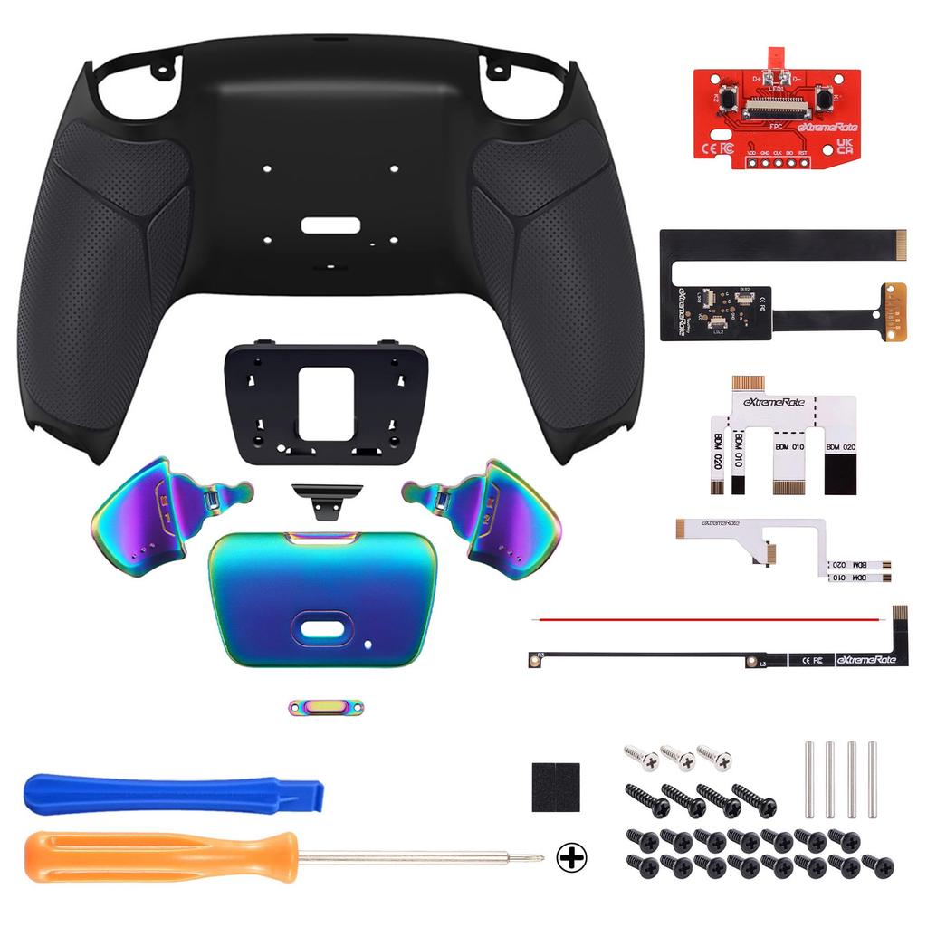 EXtremeRate Programmierbares Back Paddle Metal Version Rise Remap Kit Kompatibel mit PS5-Controller Kompatibel mit PS5-Controller mit Upgrade-Board und