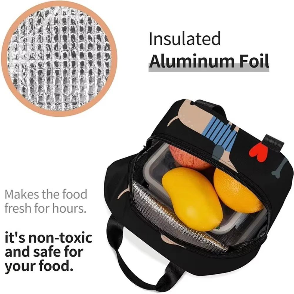 Ucsaxue Dogs I Love My Pet I Love Dachshund Lunch Bag Travel Box Work Bento Cooler Reusable Tote Picnic Boxes Insulated Bags