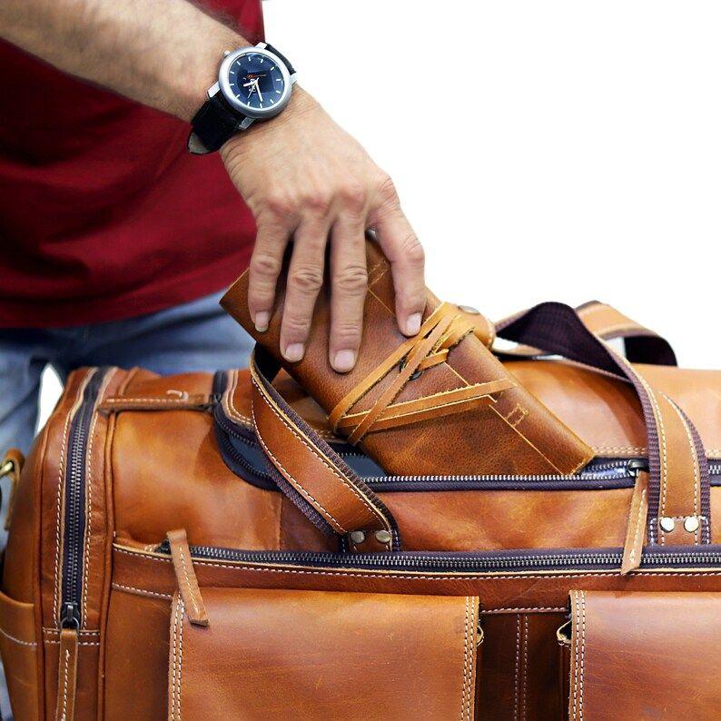 Weekender-Tasche aus Leder, Duffle-Tasche aus Leder, große Reisetasche, personalisierte Outdoor-Tasche, Reisetasche, Geschenktasche für den Bräutigam, Turnbeutel