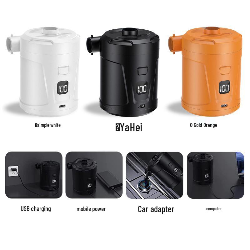 Portable 5200mAh USB Air Pump with Digital Display for Inflatable Mattresses and Rings
