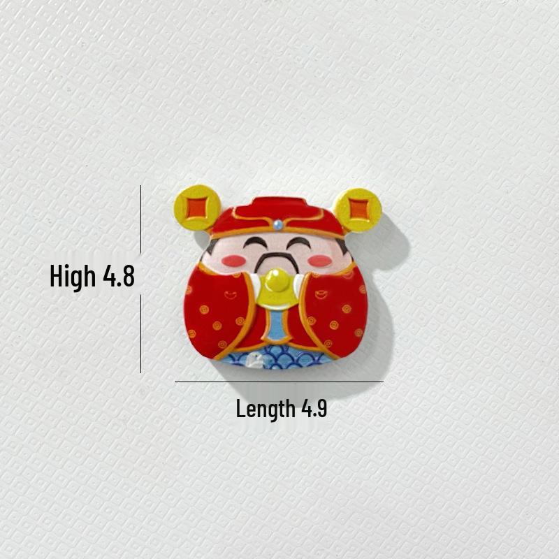 God of Wealth 3D Cartoon Lucky Cat Refrigerator Magnet
