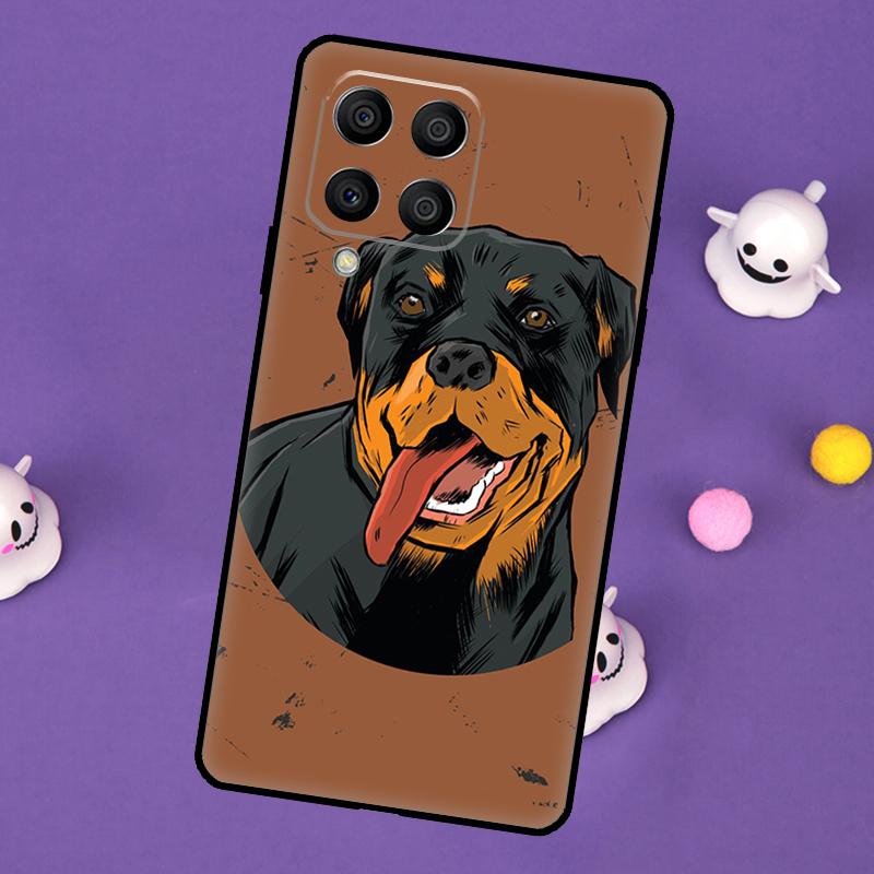 Cartoon Rottweiler Dog Cover For Samsung Galaxy M32 M52 M12 M13 M33 M23 M53 M15 M55 M31 M51 M14 M34 M54 M20 Case