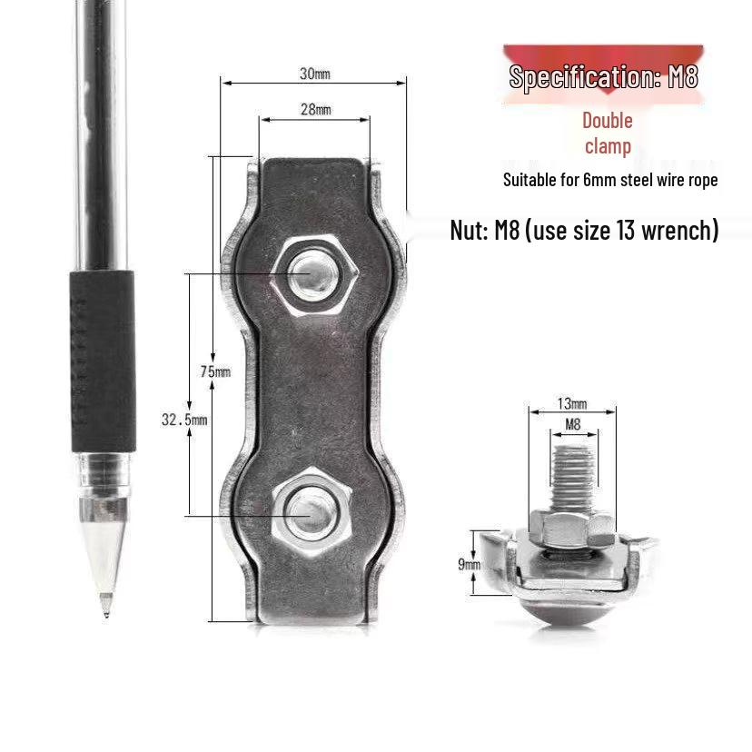 304 Stainless Steel Wire Rope Clamp and Tightener Set