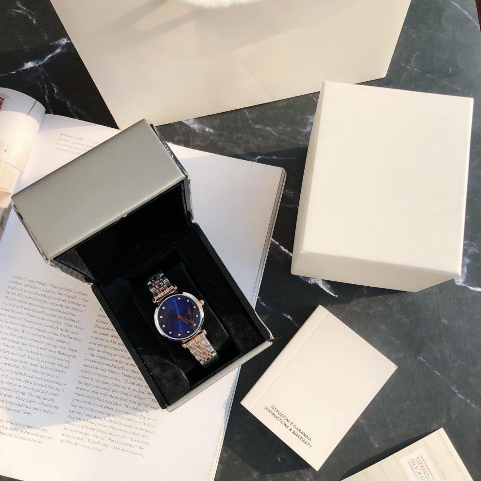Armani AR11092 Women's Moon Phase Quartz Watch, High-End Fashionable Waterproof Steel Band with Pearl Accents