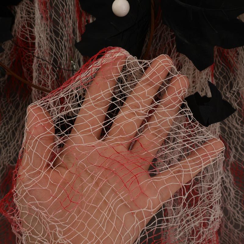 55x200cm Halloween Realistic Blood Stain Fabric Loody Curtain Mummy Shroud Party Decor Haunted House Supply Washable Prank Prop