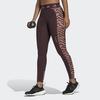 Adidas Patterned High-Waisted Ankle-Length Fitness Pants Women Pants Burgundy IB3607