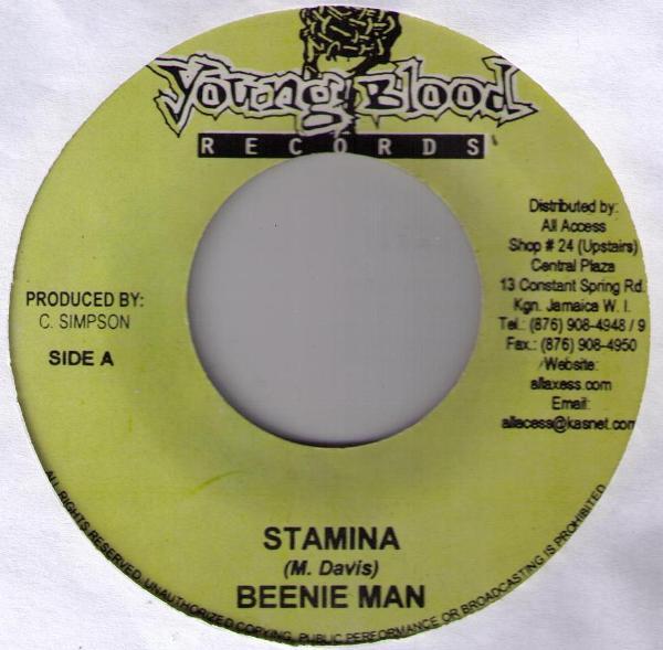 

7inch Record BEENIE MAN / MR. G - Stamina / No Pet Pum Pum NONE Young Blood Rec 2005 Jamaica Reggae, Ska & Dub Used