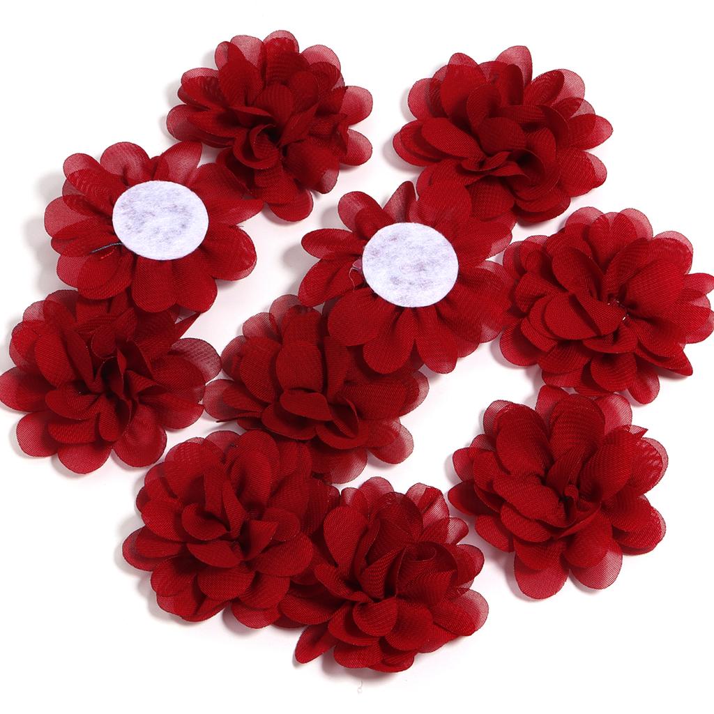 10pcs/lot 5cm Colorful Chiffon Fabric Flowers For Wedding Party Decoration Artificial Flowers For Dress Crafts Decoration