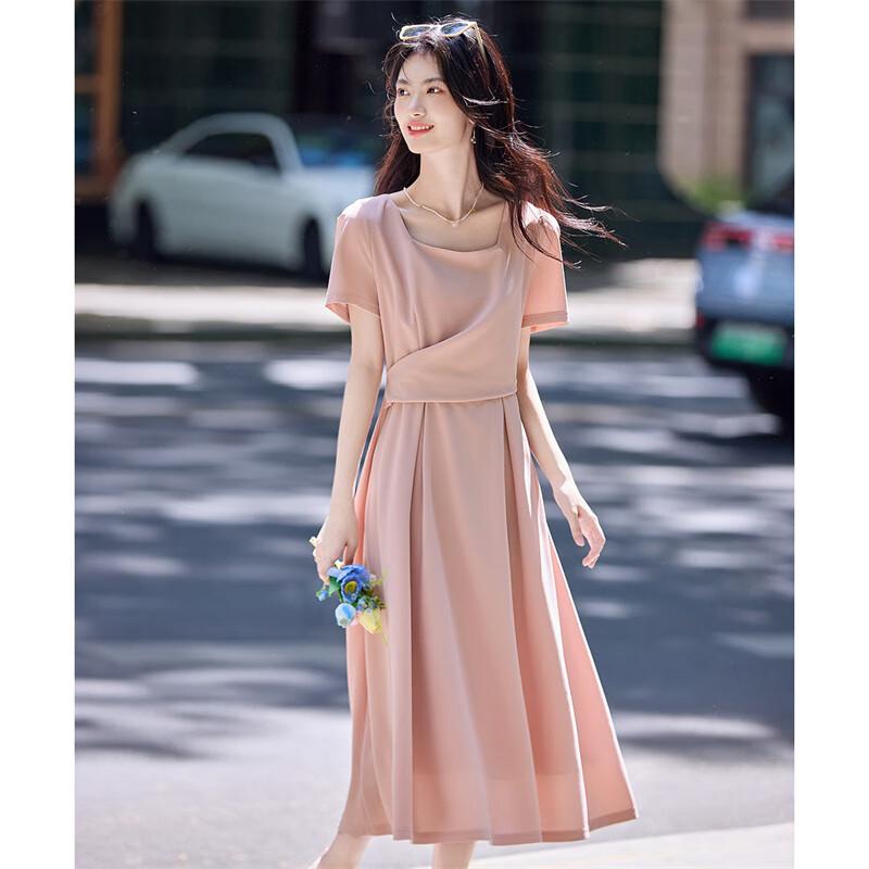 

Elegant French Style Women s Summer A-Line Midi Dress 2XL