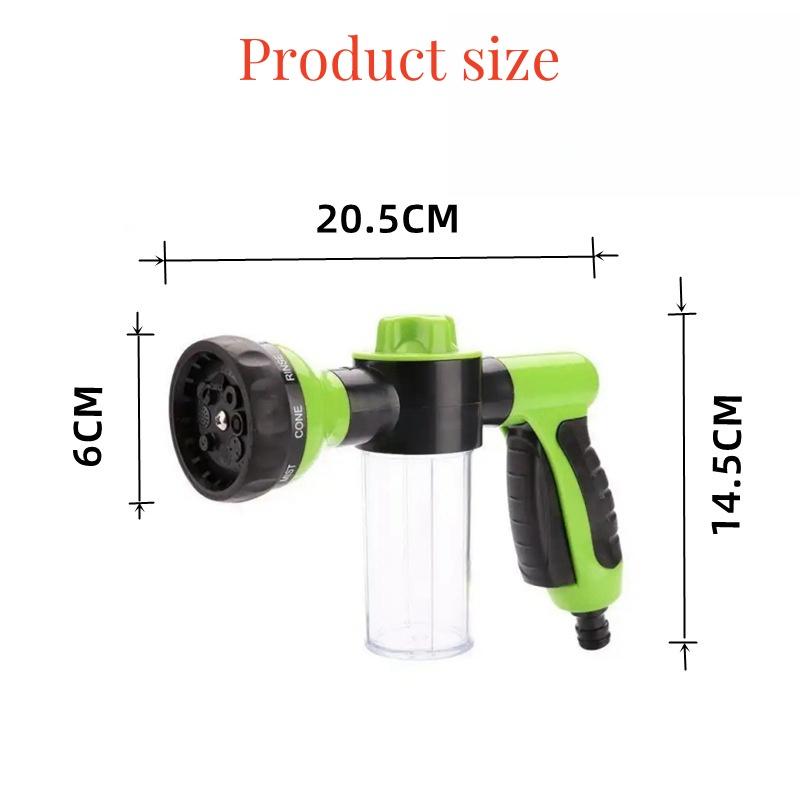 Adjustable Mode High-pressure Water Gun Household Car Washing Snow Foam Lance Sprayer with Cleanser Container Cleaning Tool