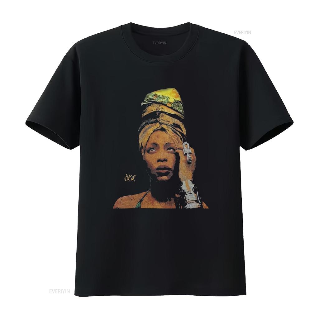 Erykah Badu Rap tour short sleeve black shirt vintage Washed homme graphic Casual Top For Everyday Wear designer clothes