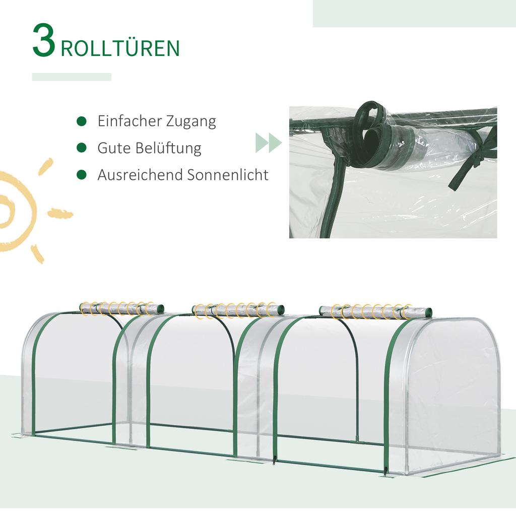 295 X 100 Cm Low Tunnel Greenhouse - Clear