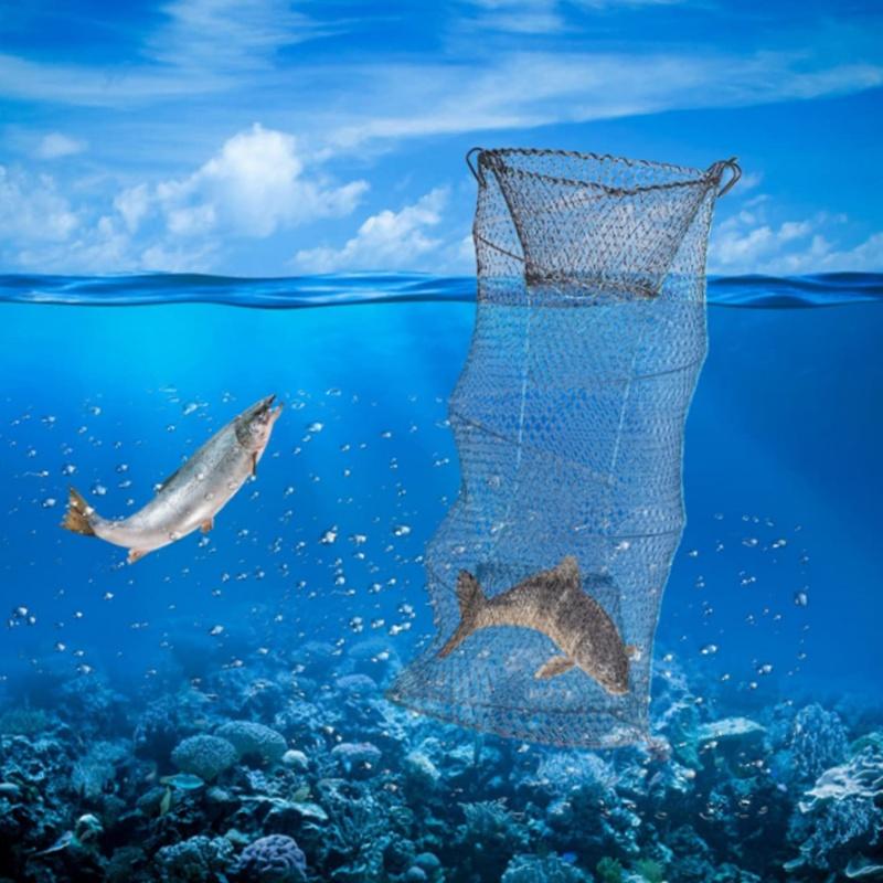1/2pcs Telescopic Foldable Crayfish Crab Fish Trap Net Shrimp Lobster Cage Collapsible Portable Fishing Folding  network