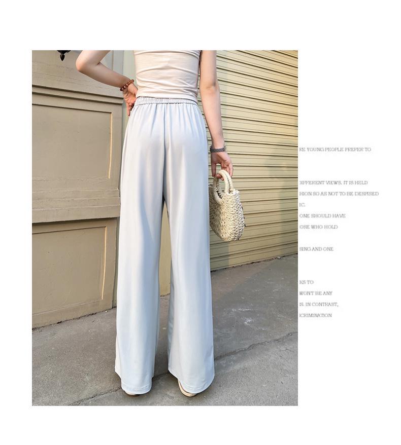 Women's Summer High-Waisted Wide-Leg Slimming Drape Pants - Cool, Casual, Floor-Length, and Loose-Fitting