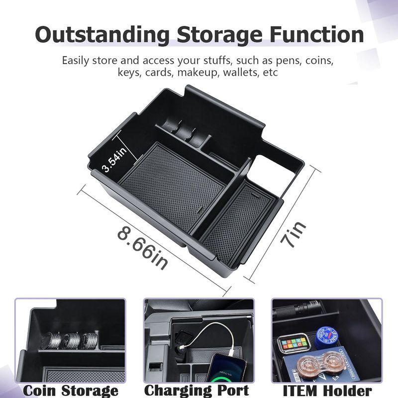 Center Console Organizer Tray for 2025 2024     Ford Explorer Armrest Storage Box Secondary Interior Accessories