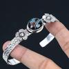 Sisters Day Deal American Dichroic Glass Stone Sterling Silver Flower New Bangle