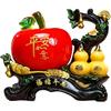 Chinese Feng Shui A-p-p-l-e & Gourd Decoration Set - Peace and Fortune Figurine with Red A-p-p-l-e and Gourd for Home Office Decor, Business Gift