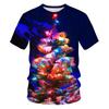 Neutral Santa Claus 3D Printed T-shirt Men's Casual Short Sleeved Top T-shirt Fun Street Wear Fashionable Fun Christmas T-shirt