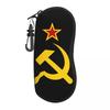 Custom Russian Soviet Flag Eyeglass Glasses Case Women Men Soft CCCP USSR Hammer And Sickle Sunglasses Protective Bag
