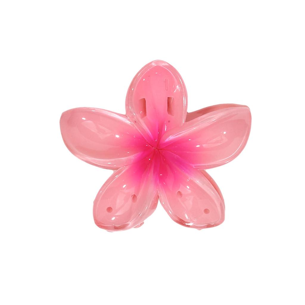 Hawaiian Style Gradient Flower Crab Hair Clips for Women Plumeria Barrettes Beach Vacation Hair Claw for Thin/Thick Hair Accessories