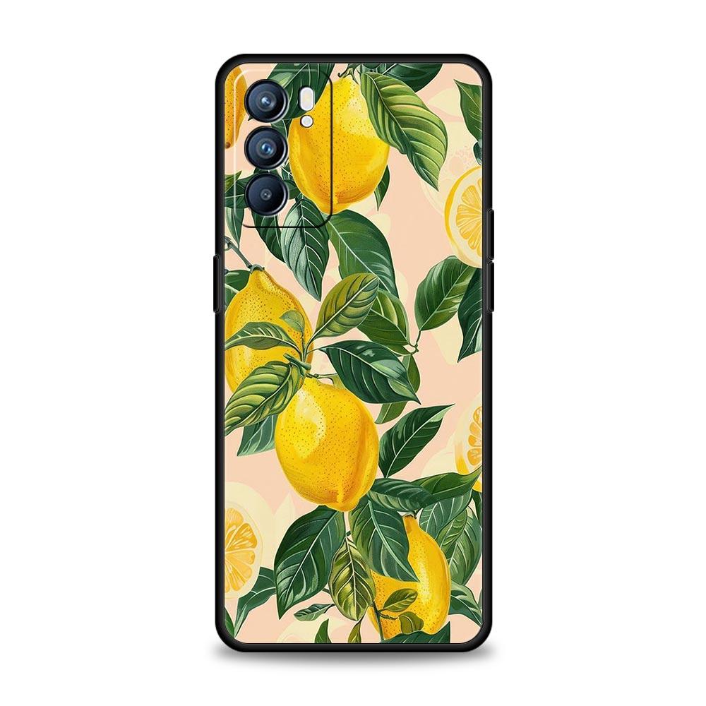 Summer Fresh Fruit Lemon Print Phone Case For Oppo Reno 13 12 11 10 7 F Find X5 X6 A98 A80 A79 A78 A57 A54 A31 A17 Pro Soft TPU