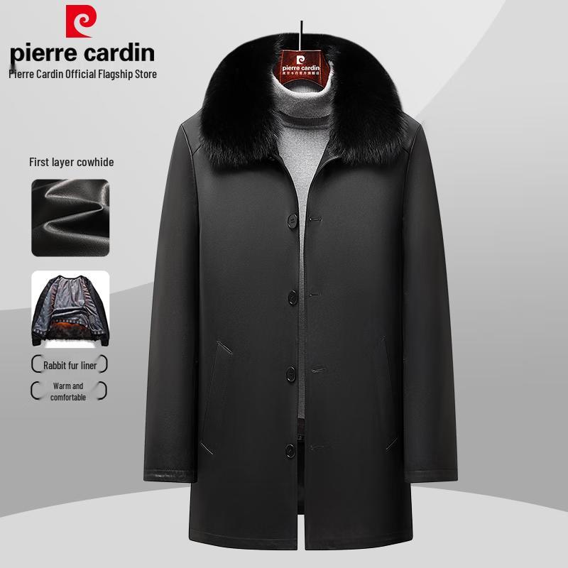 Pierre Cardin Men's Mid-Length Genuine Leather Jacket