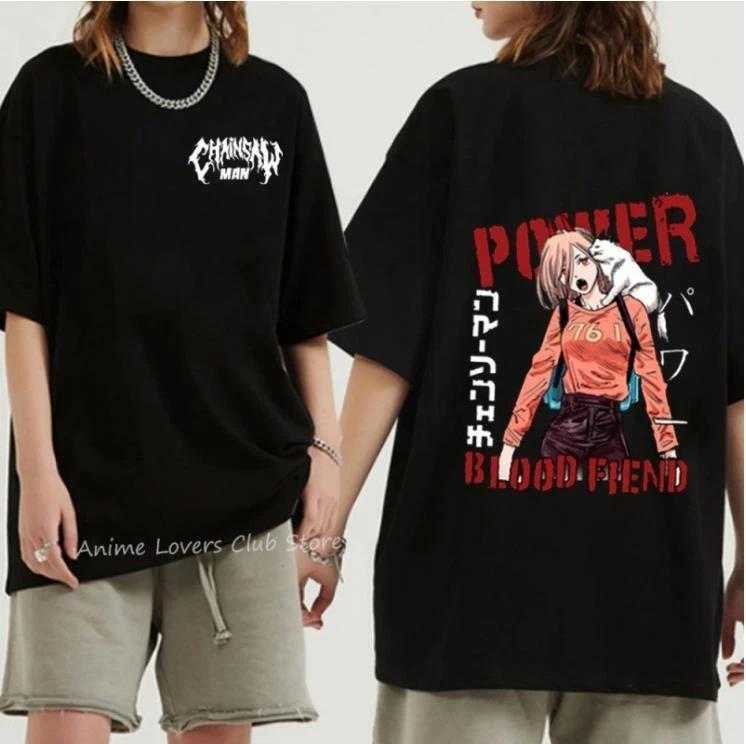 

Chainsaw Man Cosplay Anime Manga T-Shirt Tee Costumes Black Cotton L